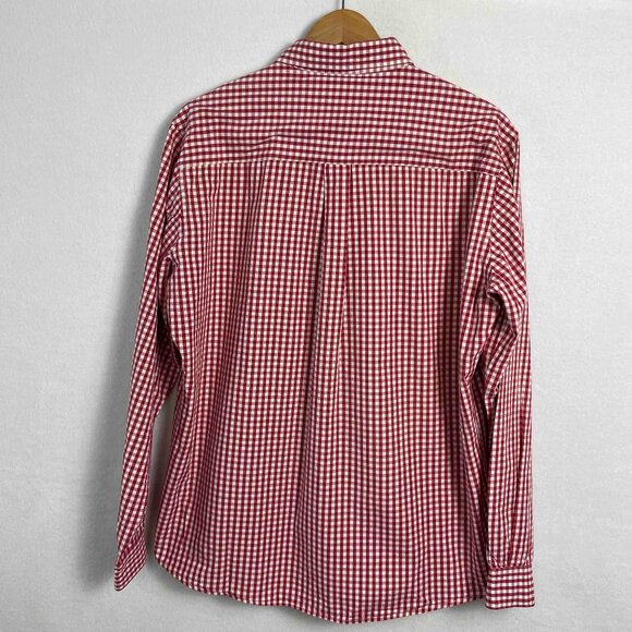 HAMMERSCHMID Red and White Checked Gingham Cotton Mens Shirt Button Up Size L - Picture 2 of 8